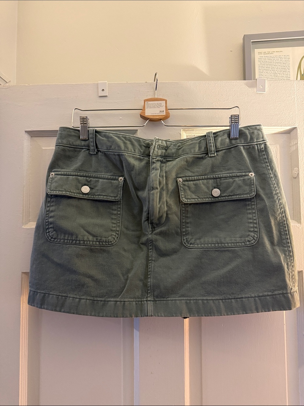 GAP Olive Green Cotton Utility Skort with Front Flap Pockets